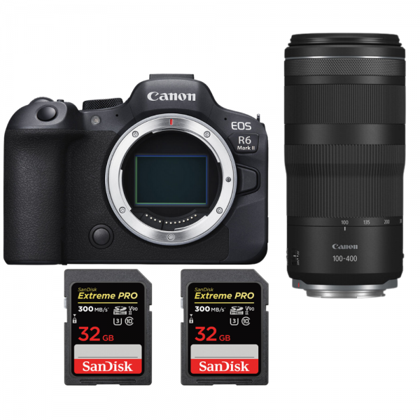Canon EOS R6 Mark II + RF 100-400mm f/5.6-8 IS USM + 2 SanDisk 32GB Extreme PRO UHS-II SDXC 300 MB/s|MCZ DIRECT