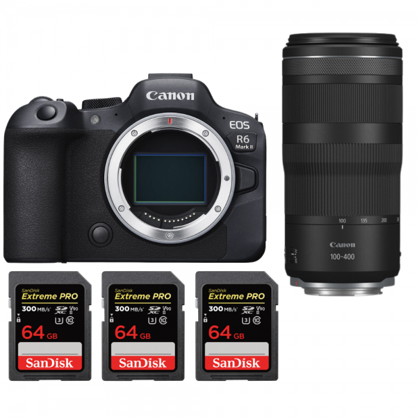 Canon EOS R6 Mark II + RF 100-400mm f/5.6-8 IS USM + 3 SanDisk 64GB Extreme PRO UHS-II SDXC 300 MB/s-1