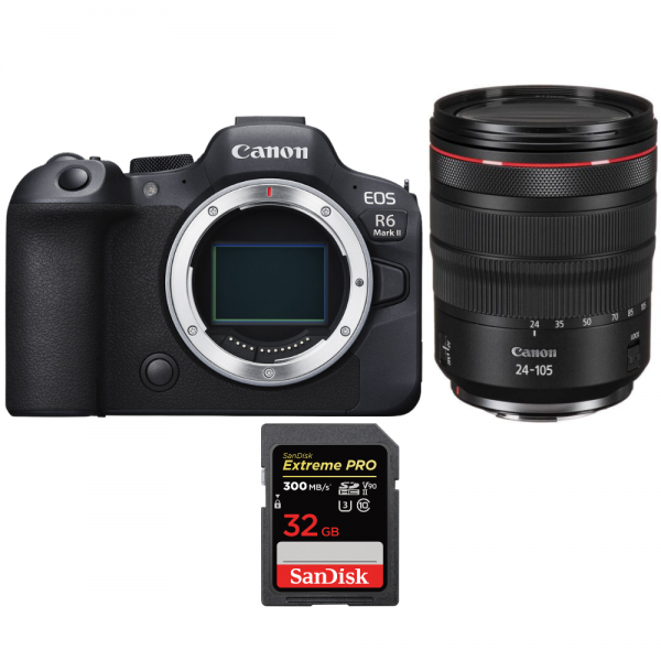 Canon EOS R6 Mark II + RF 24-105mm f/4 L IS USM + 1 SanDisk 32GB Extreme PRO UHS-II SDXC 300 MB/s|MCZ DIRECT
