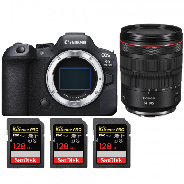 Canon EOS R6 Mark II + RF 24-105mm f/4 L IS USM + 3 SanDisk 128GB Extreme PRO UHS-II SDXC 300 MB/s-1