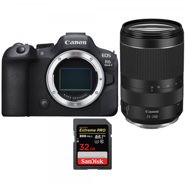 Canon EOS R6 Mark II + RF 24-240mm f/4-6.3 IS USM + 1 SanDisk 32GB Extreme PRO UHS-II SDXC 300 MB/s-1