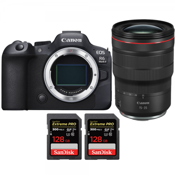Canon EOS R6 Mark II + RF 15-35mm f/2.8 L IS USM + 2 SanDisk 128GB Extreme  PRO UHS-II SDXC 300 MB/s