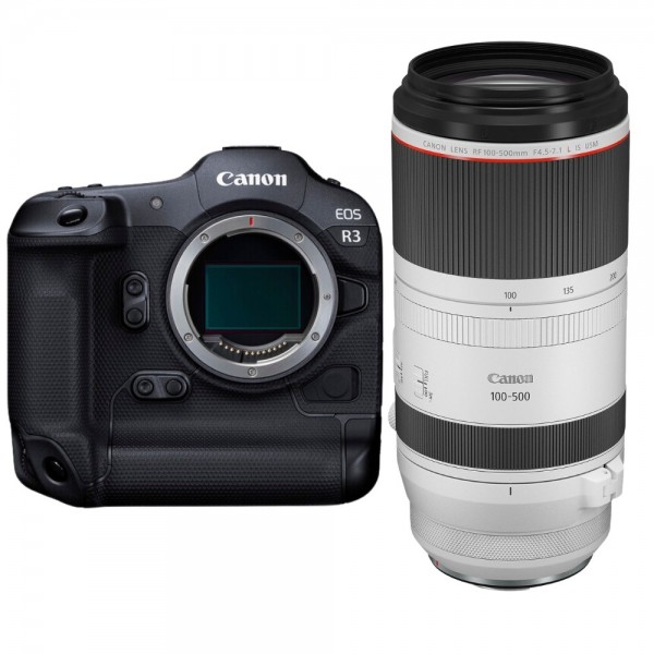 Canon EOS R3 + RF 100-500mm f/4.5-7.1 L IS USM - Appareil Photo Professionnel