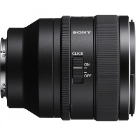 Sony FE 50mm F1.4 GM lens showcasing focus ring and switch settings