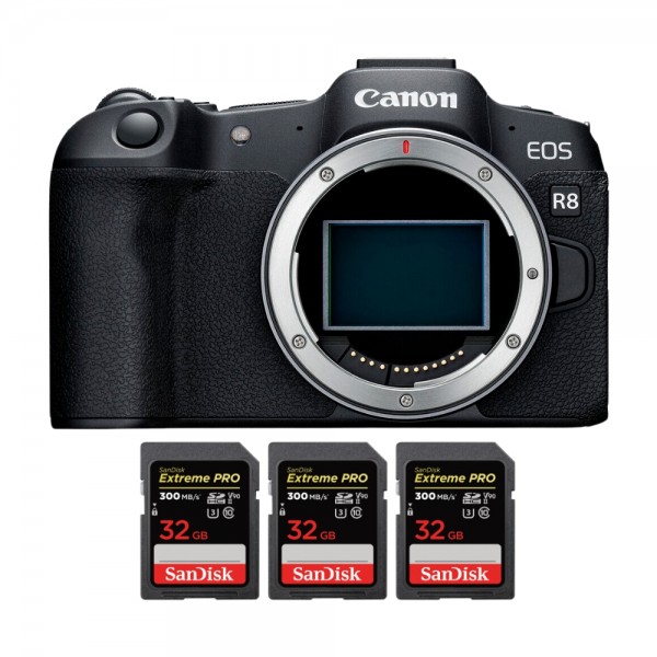 Canon EOS R8 + 3 SanDisk 32GB Extreme PRO UHS-II SDXC 300 MB/s-1