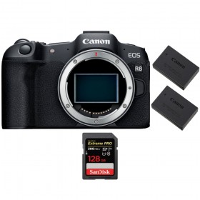 Canon EOS R8 + 1 SanDisk 128GB Extreme PRO UHS-II SDXC 300 MB/s + 2 Canon LP-E17-1