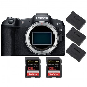 Canon EOS R8 + 2 SanDisk 128GB Extreme PRO UHS-II SDXC 300 MB/s + 3 Canon LP-E17-1