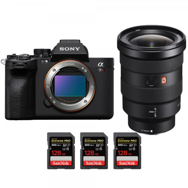 Sony A7R V + FE 16-35 mm f/2,8 GM + 3 SanDisk Extreme PRO UHS-II SDXC de 128 GB a 300 MB/s - Dispositivo fotográfico híbrido-1