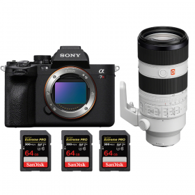 Sony A7R V + FE 70-200 mm f/2,8 GM OSS II + 3 SanDisk 64 GB Extreme PRO UHS-II SDXC 300 MB/s - Dispositivo fotográfico híbrido-1