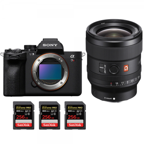 Sony A7R V + FE 24 mm f/1,4 GM + 3 SanDisk 256 GB Extreme PRO UHS-II SDXC 300 MB/s - Dispositivo fotográfico híbrido-1
