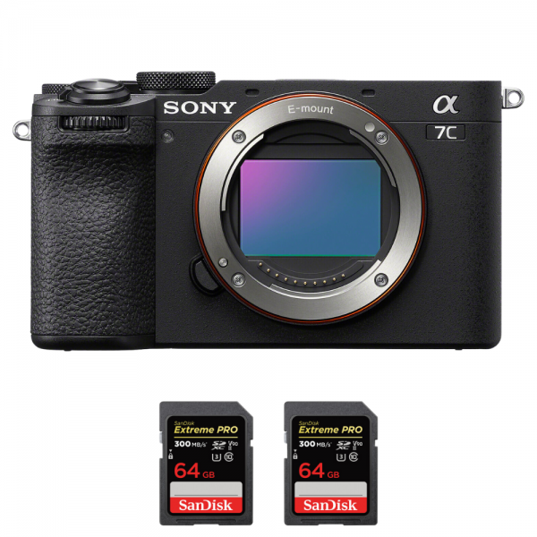 Sony A7C II Black + 2 SanDisk 64GB Extreme PRO UHS-II SDXC 300 MB/s|MCZ DIRECT