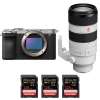 Sony A7C II Silver + FE 70-200mm f/2.8 GM OSS II + 3 SanDisk 128GB Extreme PRO UHS-II SDXC 300 MB/s - Appareil Photo Hybride|MCZ DIRECT