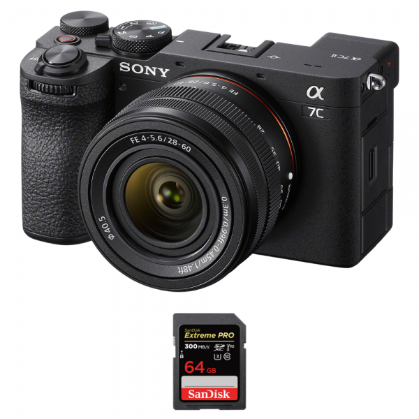 Sony A7C II Black + FE 28-60mm f/4-5.6 + 1 SanDisk 64GB Extreme PRO UHS-II SDXC 300 MB/s-1
