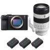 Sony A7C II Negro + FE 70-200mm f/4 Macro G OSS II + 3 Sony NP-FZ100|MCZ DIRECT