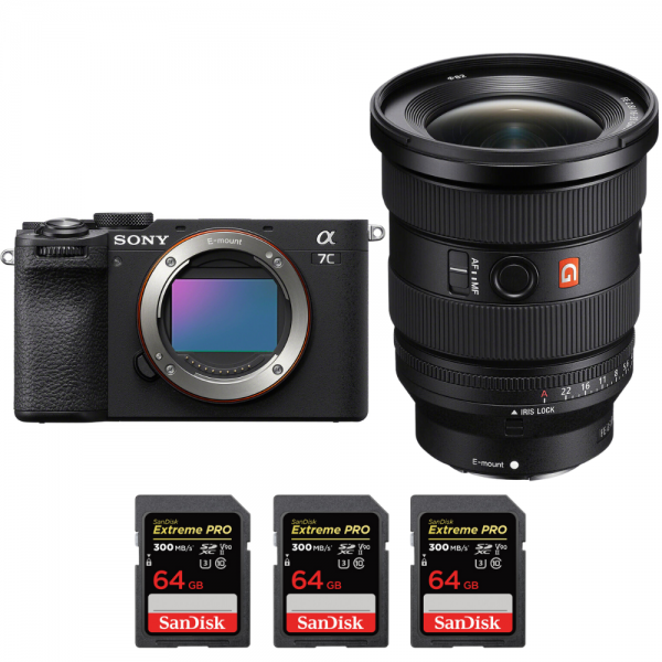 Sony A7C II Noir + FE 16-35mm f/2.8 GM II + 3 SanDisk 64GB Extreme PRO UHS-II SDXC 300 MB/s - Appareil Photo Hybride|MCZ DIRECT