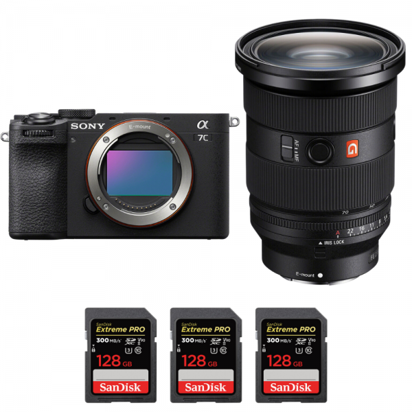Sony A7C II Negro + FE 24-70mm f/2.8 GM II + 3 SanDisk 128GB Extreme PRO UHS-II SDXC 300 MB/s-1