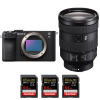 Sony A7C II Noir + FE 24-105mm f/4 G OSS + 3 SanDisk 64GB Extreme PRO UHS-II SDXC 300 MB/s-1