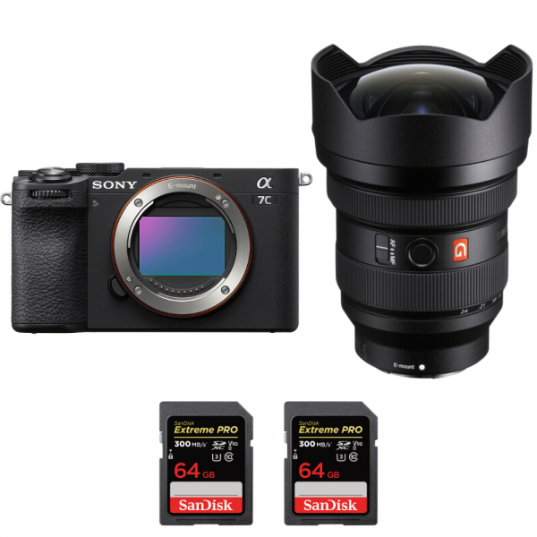 Sony A7C II Negro + FE 12-24mm f/2.8 GM + 2 SanDisk 64GB Extreme PRO UHS-II SDXC 300 MB/s|MCZ DIRECT