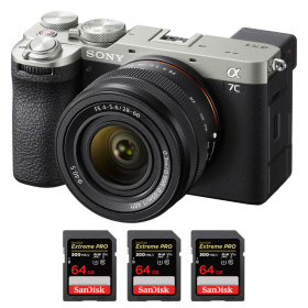 Sony A7C II Silver + FE 28-60mm f/4-5.6 + 3 SanDisk 64GB Extreme PRO UHS-II SDXC 300 MB/s-1