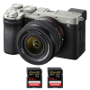 Sony A7C II Silver + FE 28-60mm f/4-5.6 + 2 SanDisk 64GB Extreme PRO UHS-II SDXC 300 MB/s - Appareil Photo Hybride|MCZ DIRECT