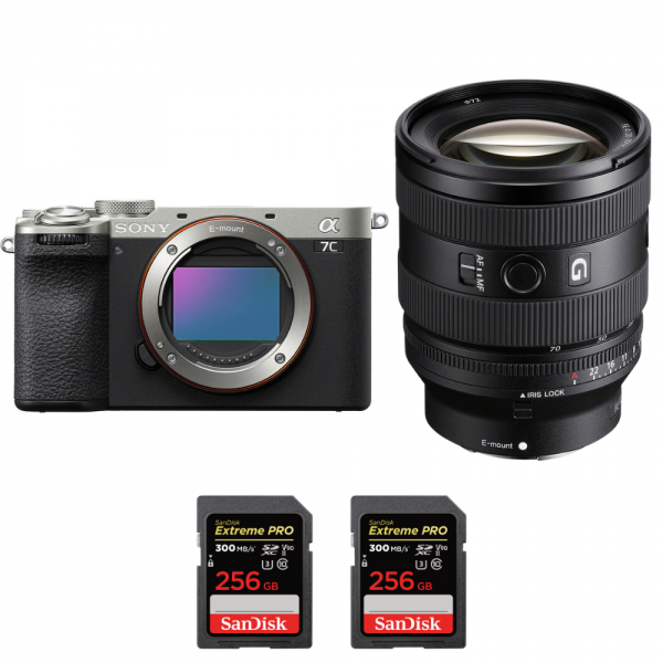 Sony A7C II Silver + FE 20-70mm f/4 G + 2 SanDisk 256GB Extreme PRO UHS-II SDXC 300 MB/s-1