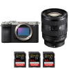 Sony A7C II Silver + FE 20-70mm f/4 G + 3 SanDisk 64GB Extreme PRO UHS-II SDXC 300 MB/s|MCZ DIRECT
