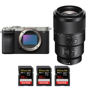 Sony A7C II Silver + FE 90mm f/2.8 Macro G OSS + 3 SanDisk 32GB Extreme PRO UHS-II SDXC 300 MB/s-1