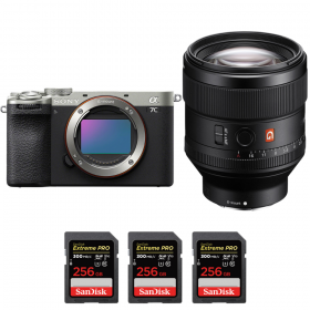 Sony A7C II Silver + FE 85mm f/1.4 GM + 3 SanDisk 256GB Extreme PRO UHS-II SDXC 300 MB/s-1