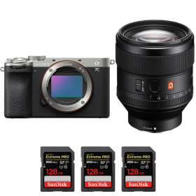 Sony A7C II Silver + FE 85mm f/1.4 GM + 3 SanDisk 128GB Extreme PRO UHS-II SDXC 300 MB/s-1