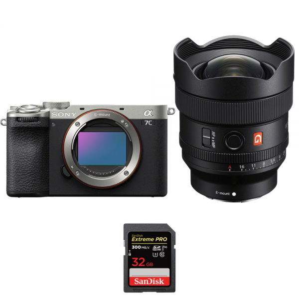 Sony A7C II Silver + FE 14mm f/1.8 GM + 1 SanDisk 32GB Extreme PRO UHS-II SDXC 300 MB/s - Appareil Photo Hybride|MCZ DIRECT