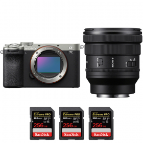 Sony A7C II Silver + FE PZ 16-35mm f/4 G + 3 SanDisk 256GB Extreme PRO UHS-II SDXC 300 MB/s-1