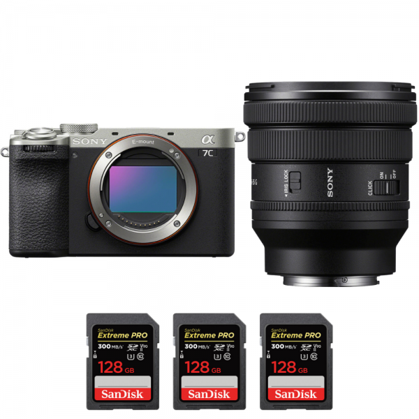 Sony A7C II Silver + FE PZ 16-35mm f/4 G + 3 SanDisk 128GB Extreme PRO UHS-II SDXC 300 MB/s|MCZ DIRECT
