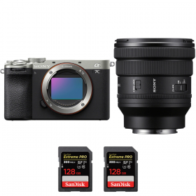 Sony A7C II Silver + FE PZ 16-35mm f/4 G + 2 SanDisk 128GB Extreme PRO UHS-II SDXC 300 MB/s-1