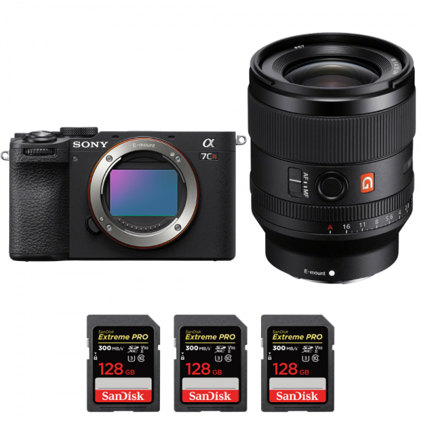 Sony A7CR Black + FE 35mm f/1.4 GM + 3 SanDisk 128GB Extreme PRO UHS-II SDXC 300 MB/s|MCZ DIRECT