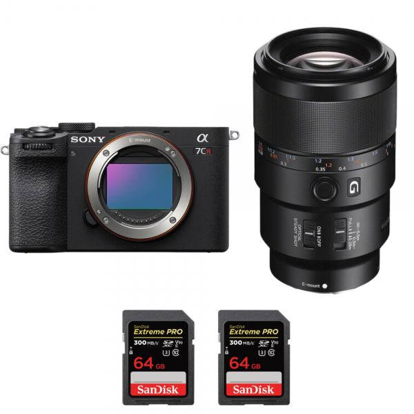 Sony A7CR Noir + FE 90mm f/2.8 Macro G OSS + 2 SanDisk 64GB Extreme PRO UHS-II SDXC 300 MB/s - Appareil Photo Hybride|MCZ DIRECT