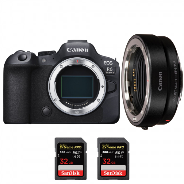 Canon EOS R6 Mark II + EF-EOS R + 2 SanDisk 32GB Extreme PRO UHS-II SDXC 300 MB/s - Appareil Photo Hybride-1