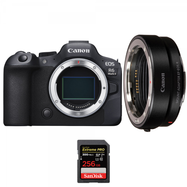 Canon EOS R6 Mark II + EF-EOS R + 1 SanDisk 256GB Extreme PRO UHS-II SDXC 300 MB/s - Appareil Photo Hybride-1