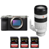 Sony A7CR Silver + FE 70-200mm f/2.8 GM OSS II + 3 SanDisk 256GB Extreme PRO UHS-II SDXC 300 MB/s - Appareil Photo Hybride|MCZ DIRECT