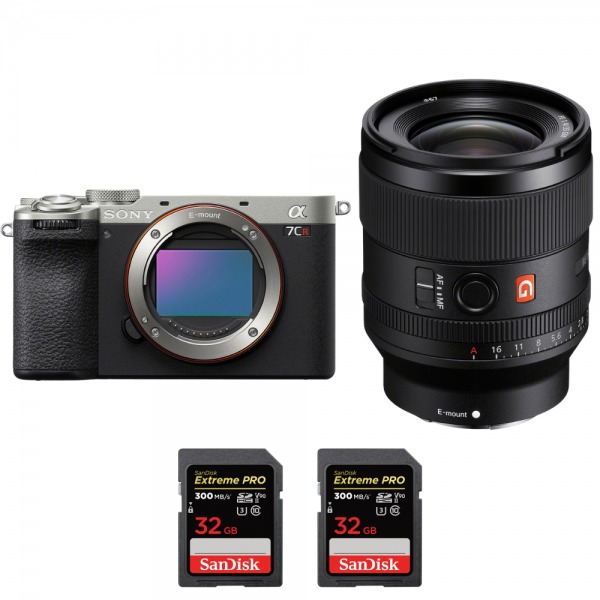 Sony A7CR Silver + FE 35mm f/1.4 GM + 2 SanDisk 32GB Extreme PRO UHS-II SDXC 300 MB/s - Appareil Photo Hybride|MCZ DIRECT