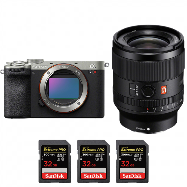 Sony A7CR Silver + FE 35mm f/1.4 GM + 3 SanDisk 32GB Extreme PRO UHS-II SDXC 300 MB/s - Appareil Photo Hybride|MCZ DIRECT
