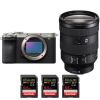 Sony A7CR Silver + FE 24-105mm f/4 G OSS + 3 SanDisk 64GB Extreme PRO UHS-II SDXC 300 MB/s - Appareil Photo Hybride|MCZ DIRECT