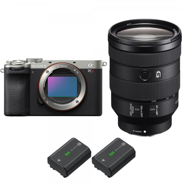 Sony A7CR Silver + FE 24-105mm f/4 G OSS + 2 Sony NP-FZ100-1