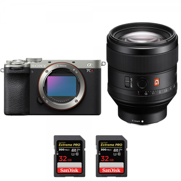 Sony A7CR Silver + FE 85mm f/1.4 GM + 2 SanDisk 32GB Extreme PRO UHS-II SDXC 300 MB/s|MCZ DIRECT