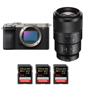 Sony A7CR Silver + FE 90mm f/2.8 Macro G OSS + 3 SanDisk 64GB Extreme PRO UHS-II SDXC 300 MB/s-1
