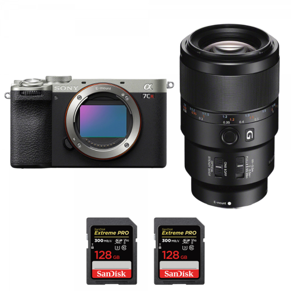 Sony A7CR Silver + FE 90mm f/2.8 Macro G OSS + 2 SanDisk 128GB Extreme PRO UHS-II SDXC 300 MB/s|MCZ DIRECT