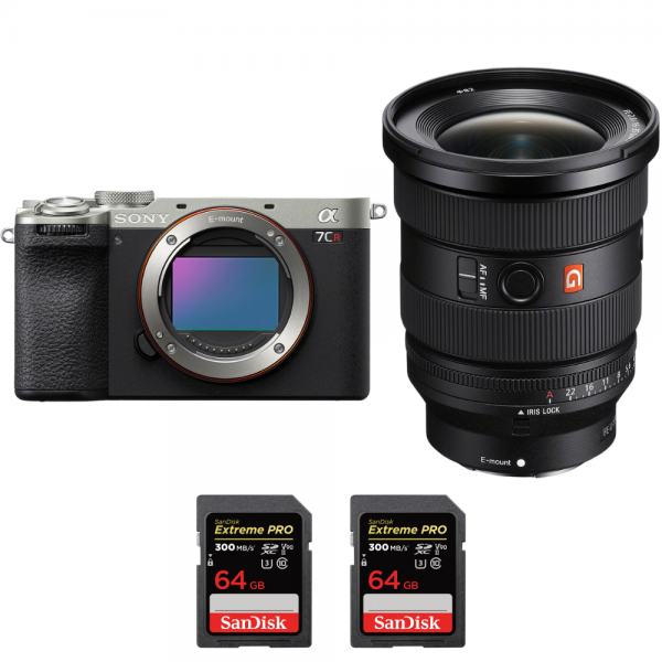 Sony A7CR Silver + FE 16-35mm f/2.8 GM II + 2 SanDisk 64GB Extreme PRO UHS-II SDXC 300 MB/s - Appareil Photo Hybride|MCZ DIRECT