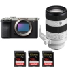 Sony A7CR Silver + FE 70-200mm f/4 Macro G OSS II + 3 SanDisk 256GB Extreme PRO UHS-II SDXC 300 MB/s|MCZ DIRECT