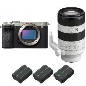 Sony A7CR Silver + FE 70-200mm f/4 Macro G OSS II + 3 Sony NP-FZ100-1