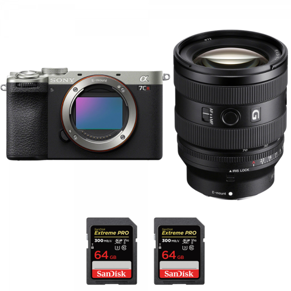 Sony A7CR Silver + FE 20-70mm f/4 G + 2 SanDisk 64GB Extreme PRO UHS-II SDXC 300 MB/s - Appareil Photo Hybride|MCZ DIRECT