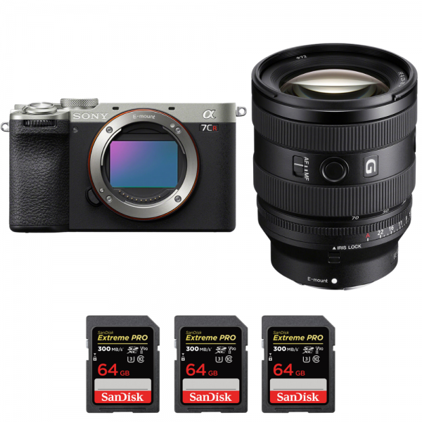 Sony A7CR Silver + FE 20-70mm f/4 G + 3 SanDisk 64GB Extreme PRO UHS-II SDXC 300 MB/s - Appareil Photo Hybride|MCZ DIRECT